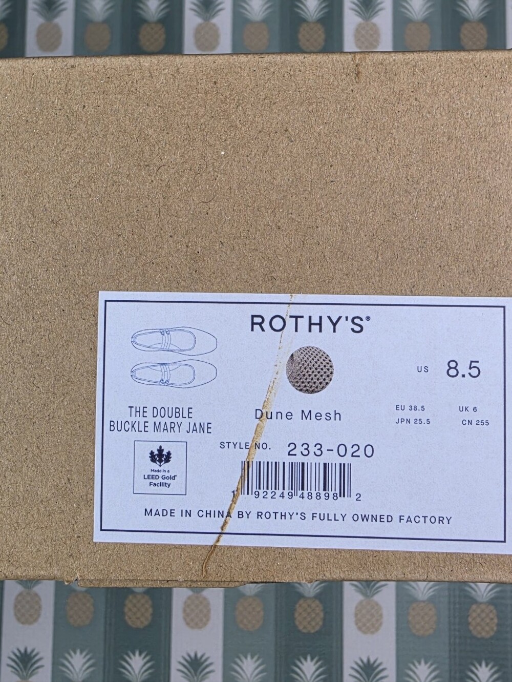 Rothys The Double Buckle Mary Jane in Dune Mesh - Picture 9 of 9